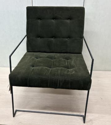 HK Living Fauteuil – Donkergroen (Zwart), Ophalen of Verzenden, Gebruikt