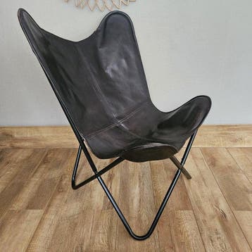 Stoel - Butterfly stoel (3107) - Leder, Metaal