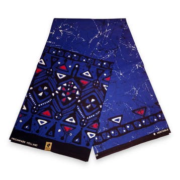 Afrikaanse print stof - Blauwe Kampala - 100% katoen - 1 yar, Ophalen of Verzenden, Nieuw
