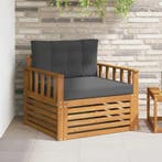 vidaXL Tuinbank Massief Acaciahout en Polyester, Verzenden, Nieuw