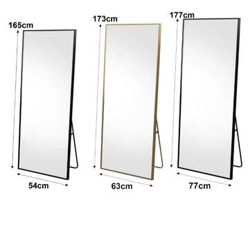 Staande Full Body Spiegel Metalen Frame Vloerspiegel 164-177, Huis en Inrichting, Woonaccessoires | Spiegels, Verzenden, Nieuw