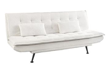 Slaapbank JAZZ 195 cm 3-zits beige corduroy - 47521, Ophalen of Verzenden, Nieuw