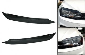 Koplampspoilers VW Polo AW MK6 Glans Zwart, Ophalen of Verzenden, Nieuw