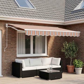 vidaXL Vervangingsdoek voor luifelrok gestreept 300 cm, Tuin en Terras, Verzenden, Nieuw