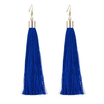 Fako Bijoux - Oorbellen - Kwast XL - Donkerblauw, Verzenden, Nieuw