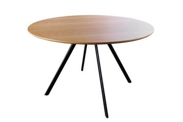 Eettafel ATELIER 120 cm rond, natuurlijke eikenhoutlook met, Huis en Inrichting, Tafels | Eettafels, Ophalen of Verzenden, Nieuw