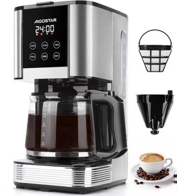 Koffiezetapparaat - filterkoffie - Glazen pot - RVS •, Verzenden, Zo goed als nieuw