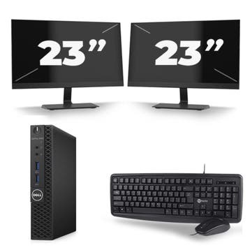 Dell OptiPlex 3070 Micro  -   i5-9e  - 8GB  - 256GB  + 2x 23, Computers en Software, Verzenden, 8 GB, Refurbished, 9e Generatie