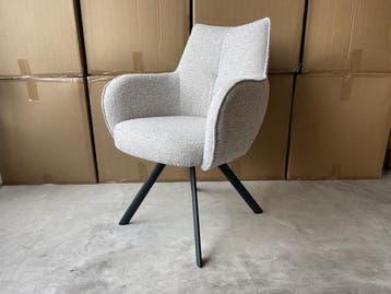 Veiling - Armstoel Omivo (set van 6) Stof - Naturel, Huis en Inrichting, Stoelen, Nieuw