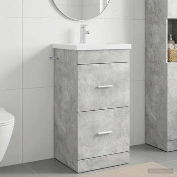 vidaXL Badkamermeubel met Wasbak Betongrijs 42 x 40 x 84,5, Verzenden, Nieuw