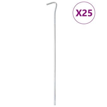 vidaXL Tentharingen 25 st Ø7 mm 30 cm gegalvaniseerd staal, Verzenden, Nieuw