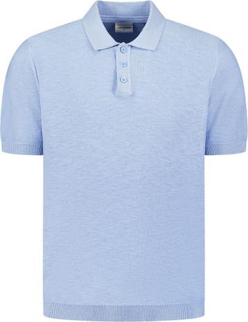 No Excess Knitted Slub Poloshirt Lichtblauw maat M Heren, Verzenden, Nieuw, Maat 48/50 (M), No Excess