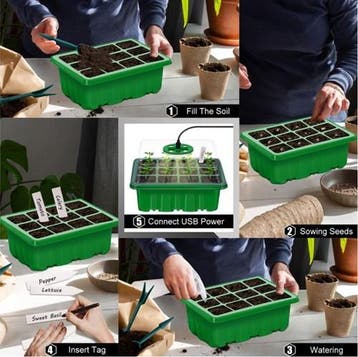 Seed starter box met kweeklamp en digital control 5 lampen, Ophalen of Verzenden, Nieuw