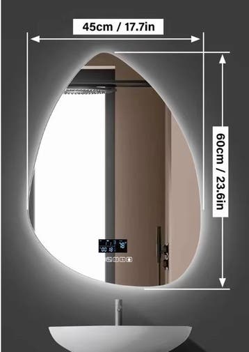 Badkamerspiegel met LED Verlichting en Anticondens 45×60cm, Verzenden, Nieuw