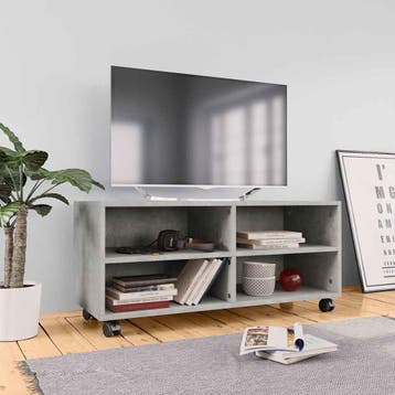 vidaXL Tv-meubel met wieltjes 90x35x35 cm bewerkt hout, Huis en Inrichting, Minder dan 50 cm, Verzenden, Nieuw, Minder dan 100 cm