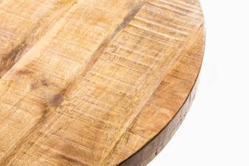 Massieve eettafel IRON CRAFT 80cm rond naturel mangohout -, Huis en Inrichting, Ophalen of Verzenden, Nieuw