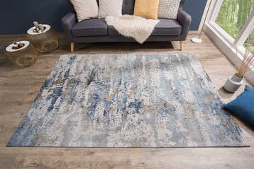 Designtapijt ABSTRACT 240x160cm blauw katoen - 38759, Huis en Inrichting, Ophalen of Verzenden, Nieuw