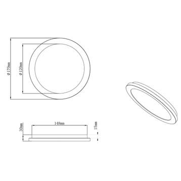 LED Plafondlamp - Badkamerlamp - Trion Camy - Opbouw Rond 9W, Ophalen of Verzenden, Nieuw, Kunststof, Overige fittingen