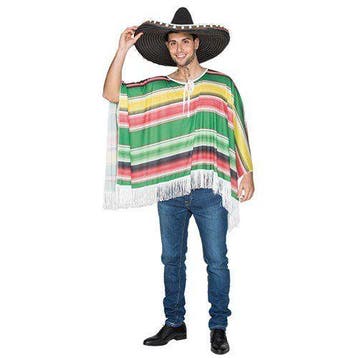 Mexicaanse poncho groen, Verzenden, Nieuw, Feestartikel