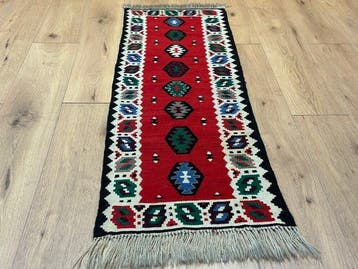 Kelim-loper – handgeweven platgewoven Oosters tapijt met, Nieuw