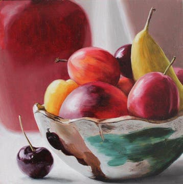 Hellen Weller (1971) - English Fruit with Red Vase