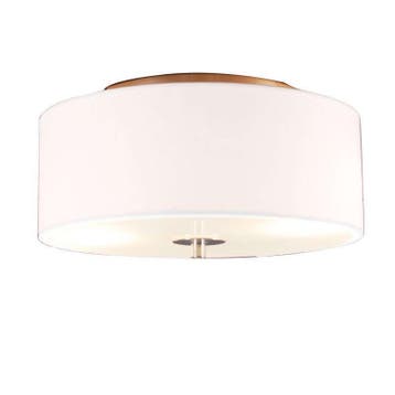 Landelijke plafondlamp wit 30 cm 2-lichts - Drum, Verzenden, Nieuw