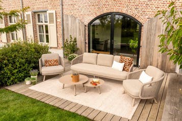 VDG Flow stoel/bank loungeset (5-delig) - Zand/Latte, Verzenden, Nieuw, Overige materialen, Loungeset