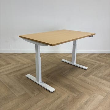 slingerbureau 120x80 cm, licht beuken - wit, Huis en Inrichting, Bureaus, Gebruikt, Ophalen of Verzenden, Wit