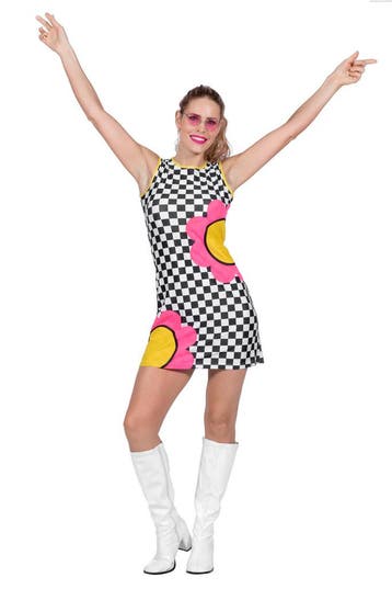 Jurk Jaren 60 Flower Power Dames, Ophalen of Verzenden, Nieuw