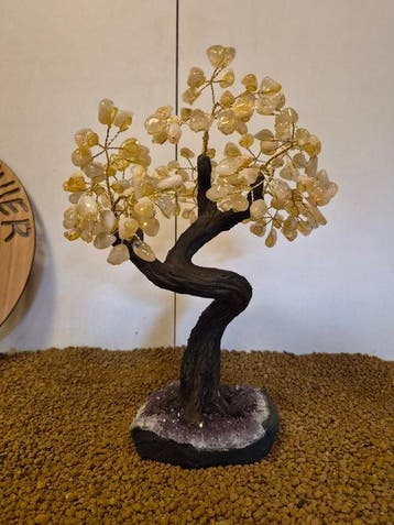 Citrine bonsai - Hoogte: 37 cm - Breedte: 32 cm- 2.7 kg, Verzamelen, Mineralen en Fossielen