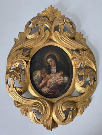 Europese school (XVII-XVIII) - Madonna met kind en heilige