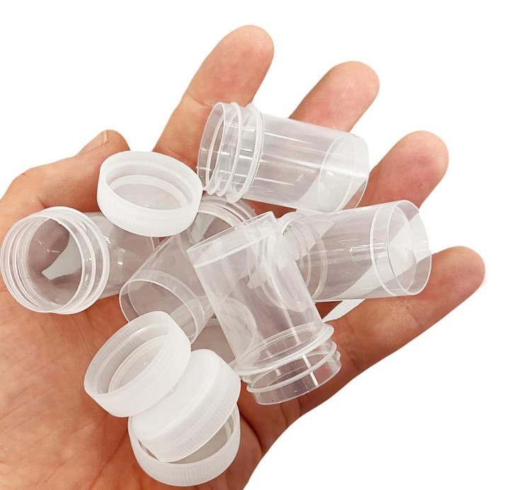 Set van 100 plastic potjes (20 ml) met schroefdoppen, Doe-het-zelf en Verbouw, Gereedschap | Handgereedschap, Nieuw, Ophalen of Verzenden