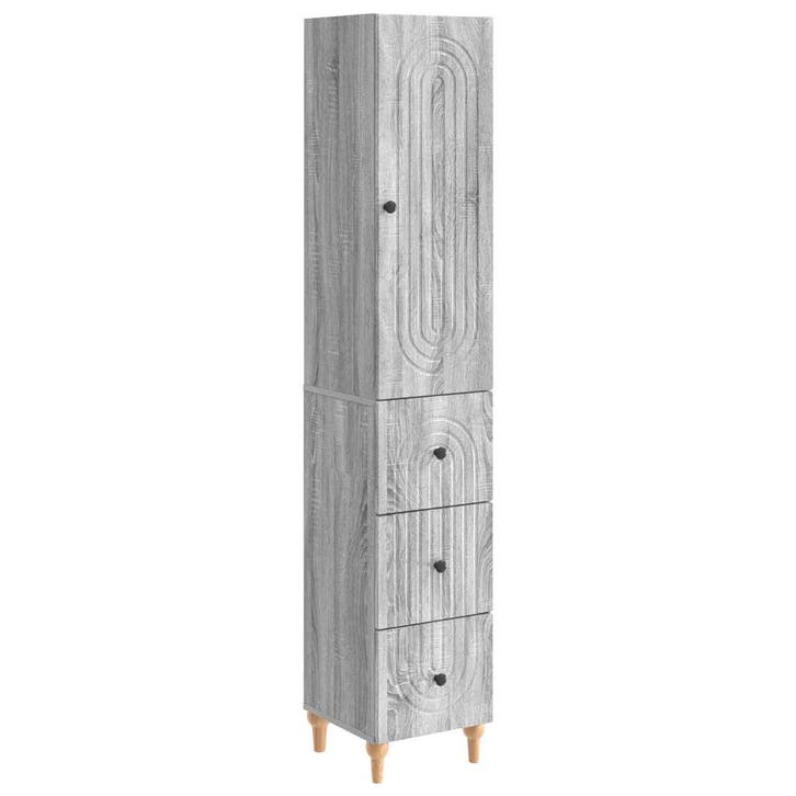 vidaXL Kastenset 2 pcs 33 x 34,5 x 90 cm Bewerkt hout, Huis en Inrichting, Overige Huis en Inrichting, Nieuw, Verzenden