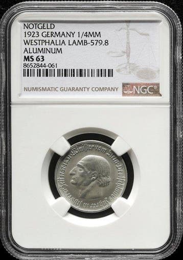 Duitsland, Westfalen 1/4 Millón Mark 1923 - NGC MS63
