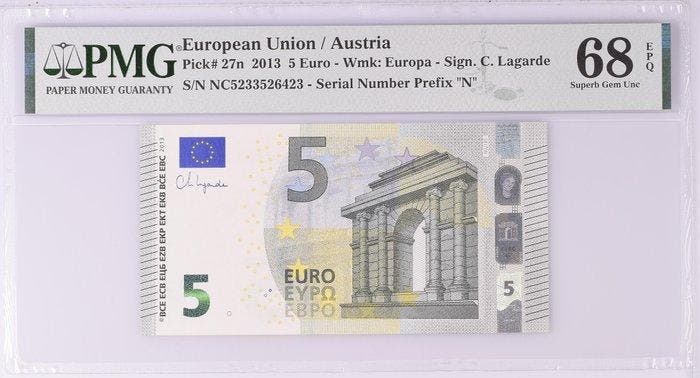 Europese Unie - Oostenrijk. - 5 Euro 2013 - Lagarde - Pick, Postzegels en Munten, Bankbiljetten | Europa | Niet-Eurobiljetten