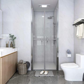 vidaXL Douchedeur 76x190 cm ESG transparant, Verzenden, Nieuw