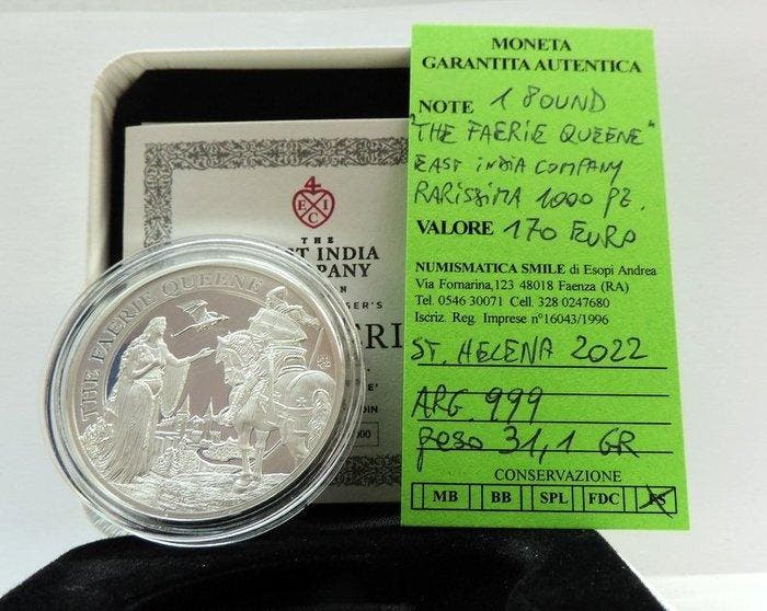 Sint-Helena. 1 Pound 2022 The Faerie Queene East India, Postzegels en Munten, Munten | Europa | Niet-Euromunten