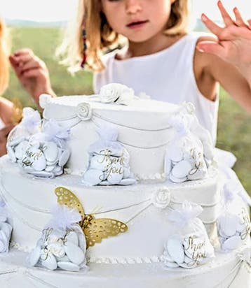 14-delige Just Married set deLuxe XXL wit met goud, Hobby en Vrije tijd, Feestartikelen, Ophalen of Verzenden, Nieuw, Versiering