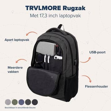 2dekans | TRVLMORE Rugzak - 36L - 17 inch - Laptop Rugtas -, Ophalen of Verzenden, Zo goed als nieuw