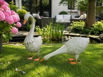 sculptuur, Groot decoratief tuinbeeld - set van 2 elegante