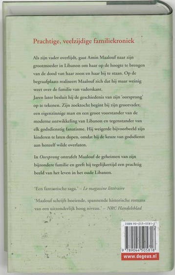 Oorsprong 9789044505818 Amin Maalouf, Verzenden, Gelezen, Amin Maalouf