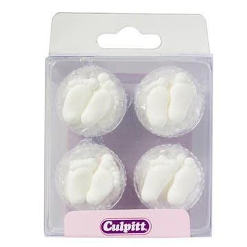 Culpitt Suikerdecoratie Baby Voetjes Wit 12st., Verzenden, Nieuw