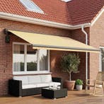 vidaXL Vervangingsdoek voor zonnescherm Geel en Wit 450 ×, Verzenden, Nieuw