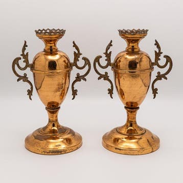 Altaarvazen, 19e-eeuw - Messing - 1850-1900