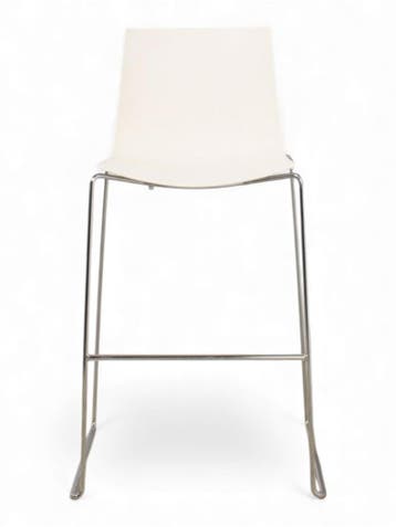 Arper Catifa 46 design barkruk, slede model, wit-chrome,..., Ophalen of Verzenden, Gebruikt, Wit