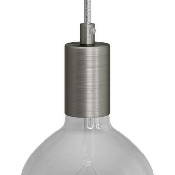 Fitting Geborsteld Titanium E27 met metalen trekontlaster, Ophalen of Verzenden, Nieuw