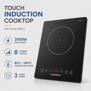 Draagbare Inductie Kookplaat 2000W met Touch Control en Time, Verzenden, Nieuw