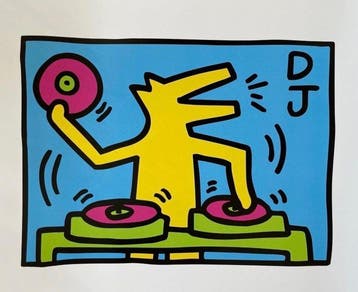 Keith Haring (after) - Untitled (DJ) 1983, copyright Keith