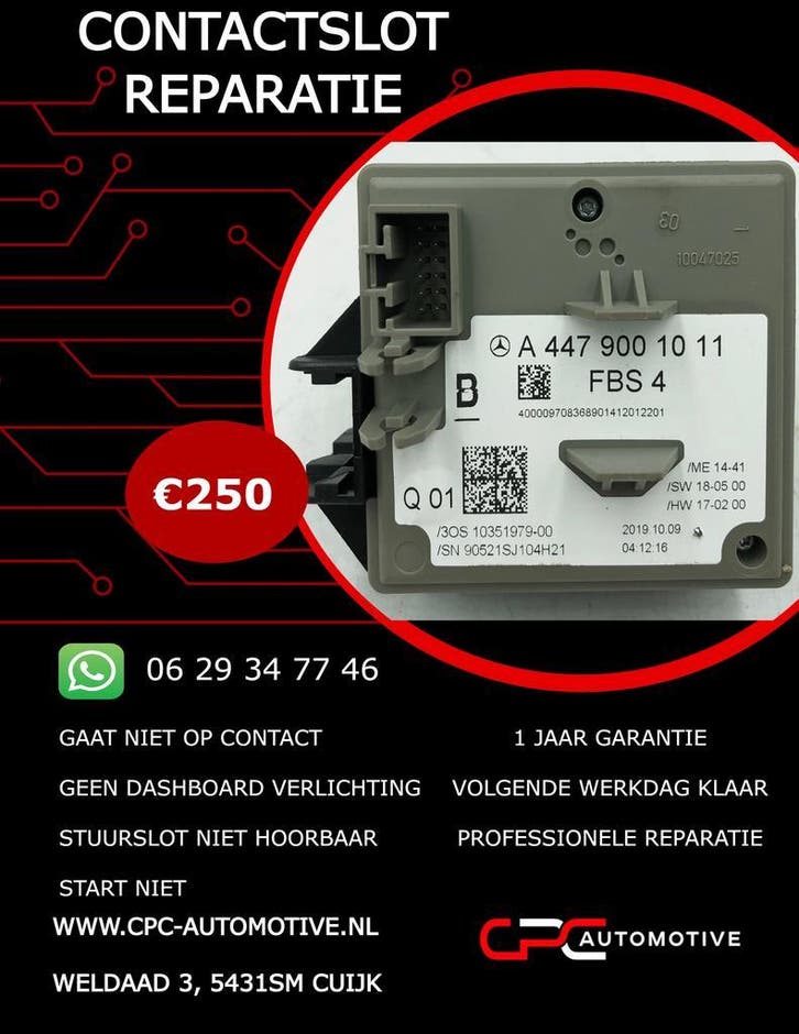 Mercedes Vito W447 contactslot reparatie 2013 - 2021, Auto-onderdelen, Elektronica en Kabels, Nieuw, Mercedes-Benz, Ophalen of Verzenden