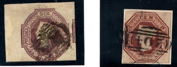 Groot-Brittannië 1847 - 1847 Groot-Brittannië 4 en 10 pence., Gestempeld